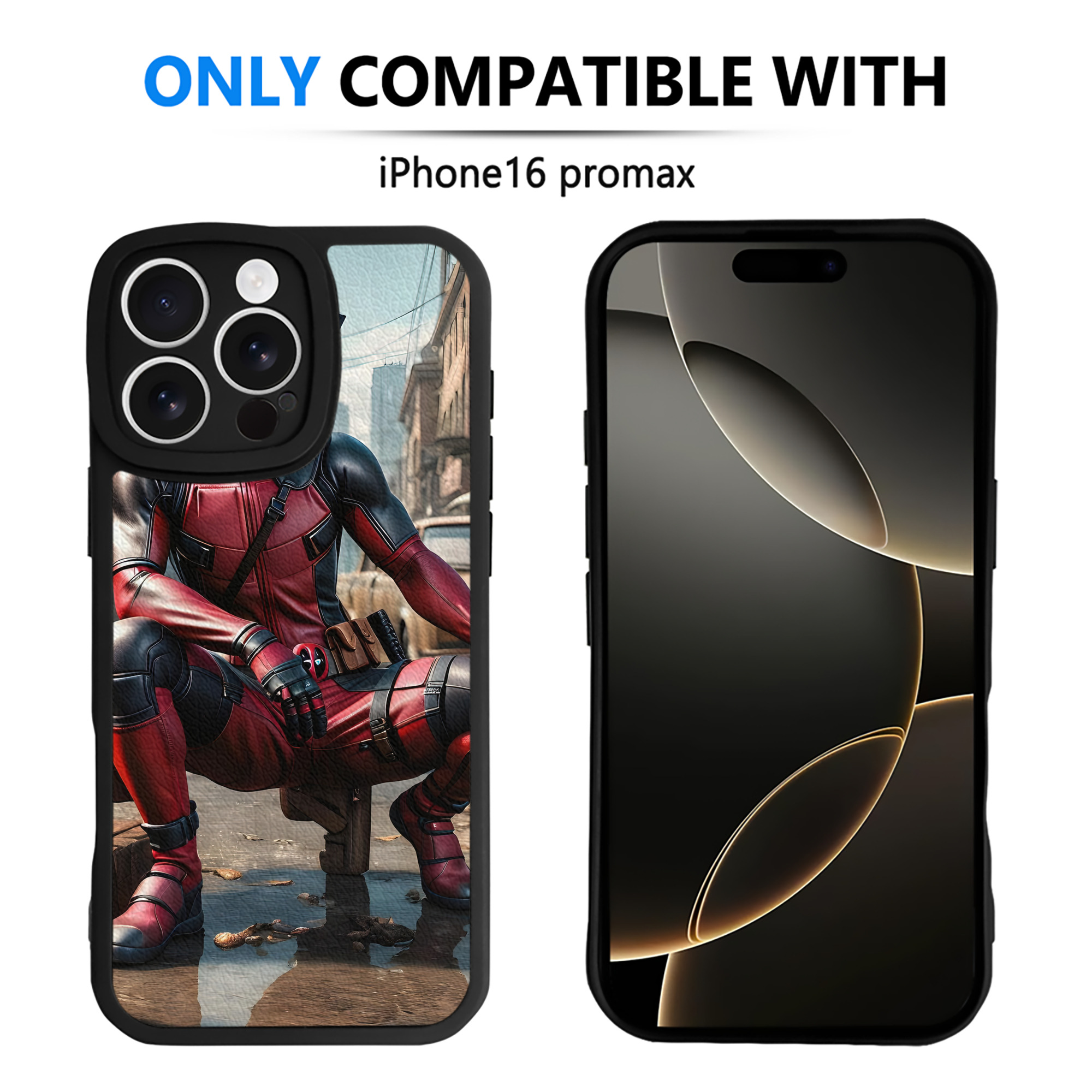 （画像用） Deadpool デッドプール 【iPhone 16シリーズ対応】シリコンスマホケース（レザー調） 材質：シリコン